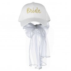 New C.C Mujer&apos;s Bride Baseball Cap with Veil Back 818018024525 eb-27608655